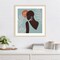 African Black Woman 01 Turkuaz by Emel Tunaboylu Wood Framed Wall Art Print